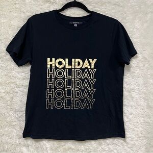 Brunette The Label Holiday Black / Gold Cotton Shirt